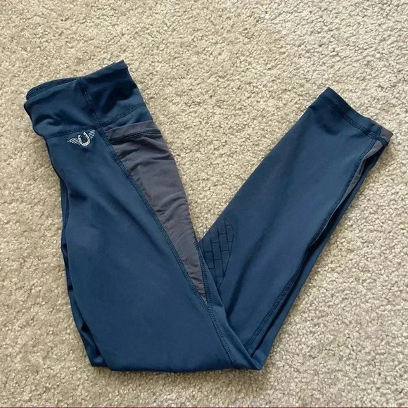 Tuff Rider Minerva Equicool Tights Kids Size XL Blue Leggings 100974-533-1375 - Picture 6 of 15